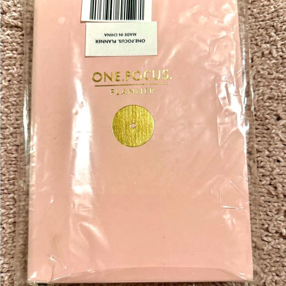Pink One Focus Planner with Gold Accents